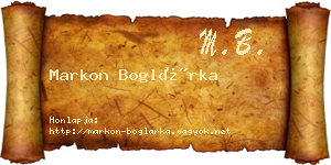 Markon Boglárka névjegykártya